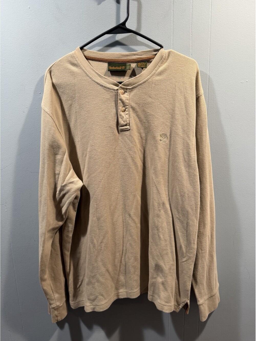 Mens Timberland Long Sleeves Waffle Sweatshirt Size Large Beige